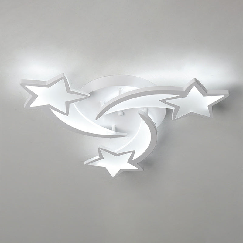 Stars Ceiling Flush Mount Light Contemporary Acrylic LED Bedroom Ceiling Mount Light Fixture in White Clearhalo 'Ceiling Lights' 'Close To Ceiling Lights' 'Lighting' 2604424