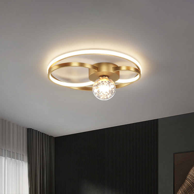 Modern LED Flush Mount Ceiling Light Fixture Black Round Close To Ceiling Lighting with Metal Shade Clearhalo 'Ceiling Lights' 'Close To Ceiling Lights' 'Lighting' 2604430