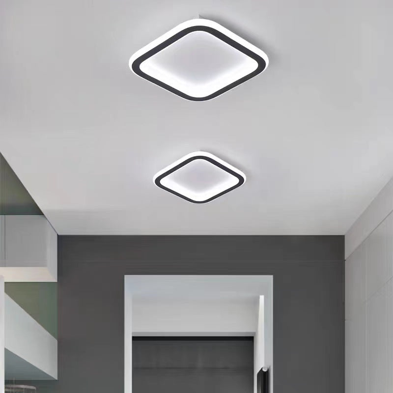 Metal Geometric Flush Mount Ceiling Fixture Modern LED Ceiling Mounted Light in Black Clearhalo 'Ceiling Lights' 'Close To Ceiling Lights' 'Lighting' 2604476