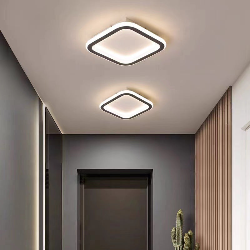 Metal Geometric Flush Mount Ceiling Fixture Modern LED Ceiling Mounted Light in Black Clearhalo 'Ceiling Lights' 'Close To Ceiling Lights' 'Lighting' 2604477