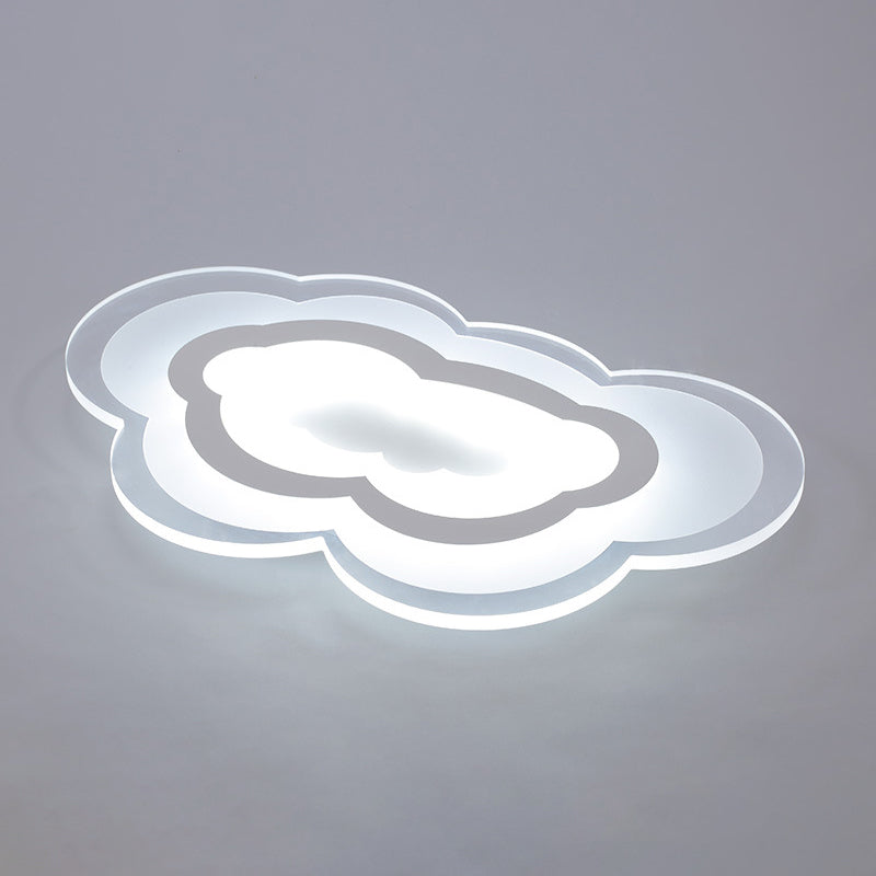 Acrylic Cloud Flush-Mount Light Fixture Minimalist LED White Close to Ceiling Lighting White White Clearhalo 'Ceiling Lights' 'Close To Ceiling Lights' 'Lighting' 2604506