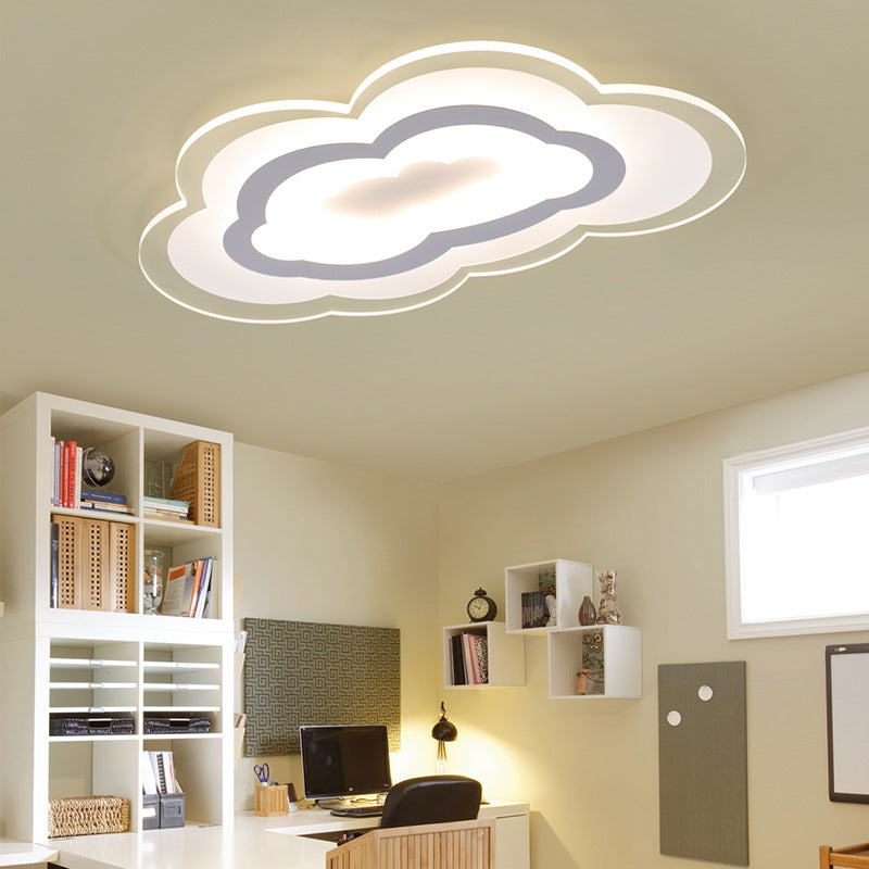 Acrylic Cloud Flush-Mount Light Fixture Minimalist LED White Close to Ceiling Lighting Clearhalo 'Ceiling Lights' 'Close To Ceiling Lights' 'Lighting' 2604507