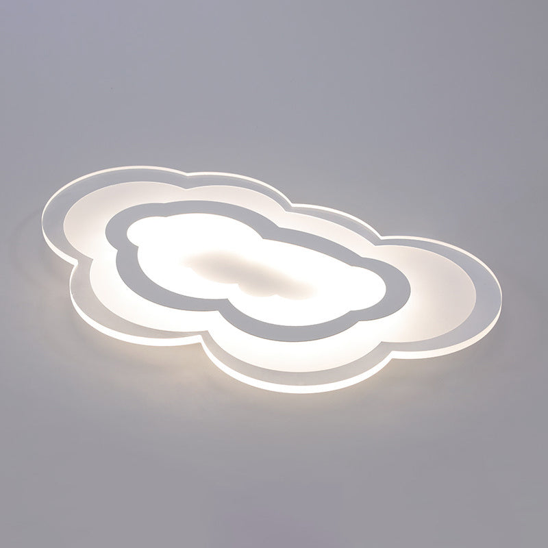 Acrylic Cloud Flush-Mount Light Fixture Minimalist LED White Close to Ceiling Lighting White Natural Clearhalo 'Ceiling Lights' 'Close To Ceiling Lights' 'Lighting' 2604508