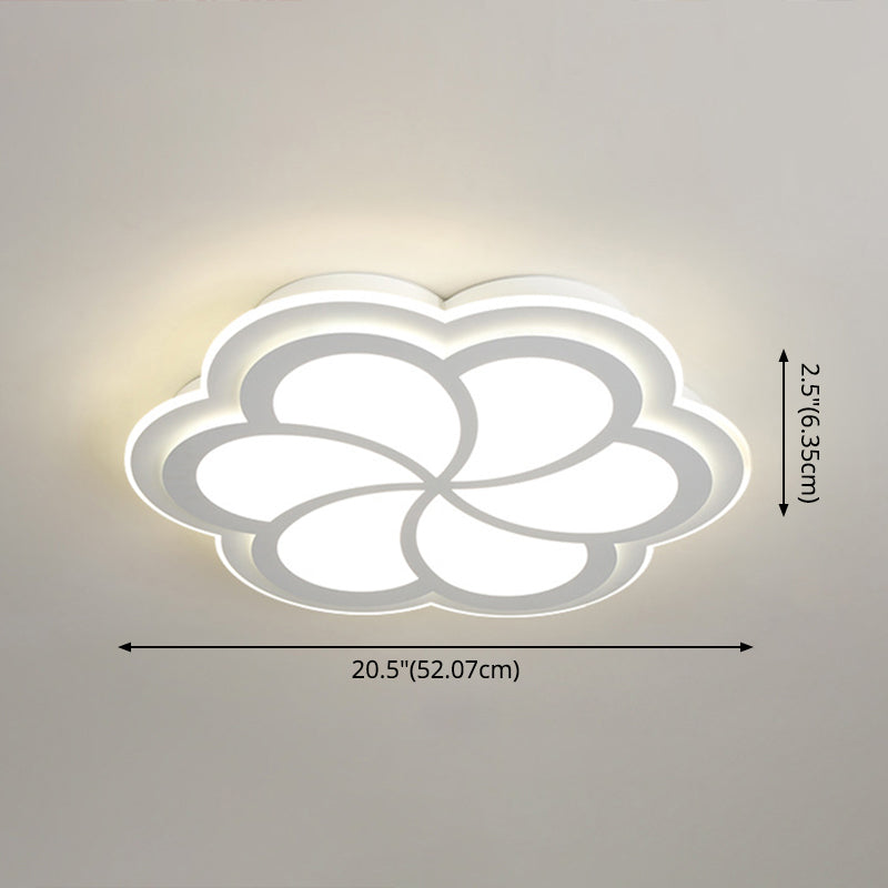 Simplicity LED Flush Mount Light Fixture White Petal Close to Ceiling Lighting with Acrylic Shade Clearhalo 'Ceiling Lights' 'Close To Ceiling Lights' 'Lighting' 2604525