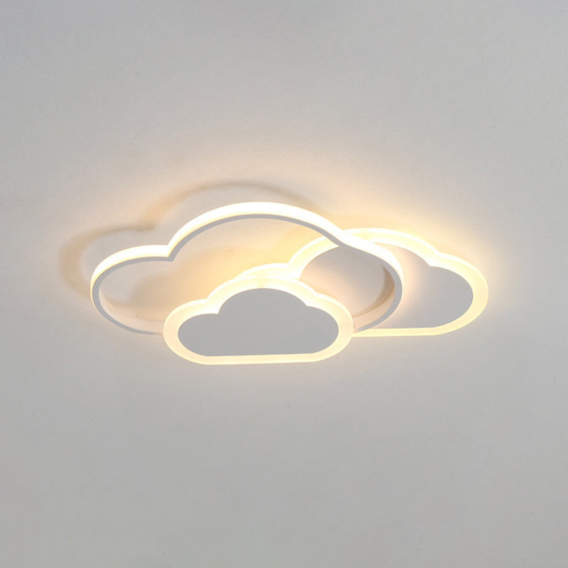 Clouds Acrylic Ceiling Mount Light Fixture Minimalism LED Close To Ceiling Lamp White Clearhalo 'Ceiling Lights' 'Close To Ceiling Lights' 'Lighting' 2604537