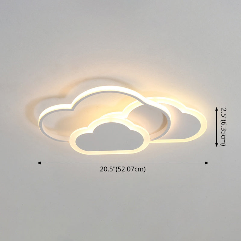 Clouds Acrylic Ceiling Mount Light Fixture Minimalism LED Close To Ceiling Lamp Clearhalo 'Ceiling Lights' 'Close To Ceiling Lights' 'Lighting' 2604543