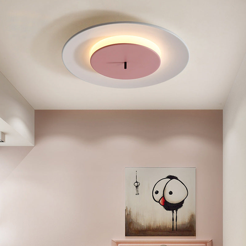 Acrylic Circle Flush Mounted Ceiling Light Nordic LED Close To Ceiling Lighting Fixture Clearhalo 'Ceiling Lights' 'Close To Ceiling Lights' 'Lighting' 2604559