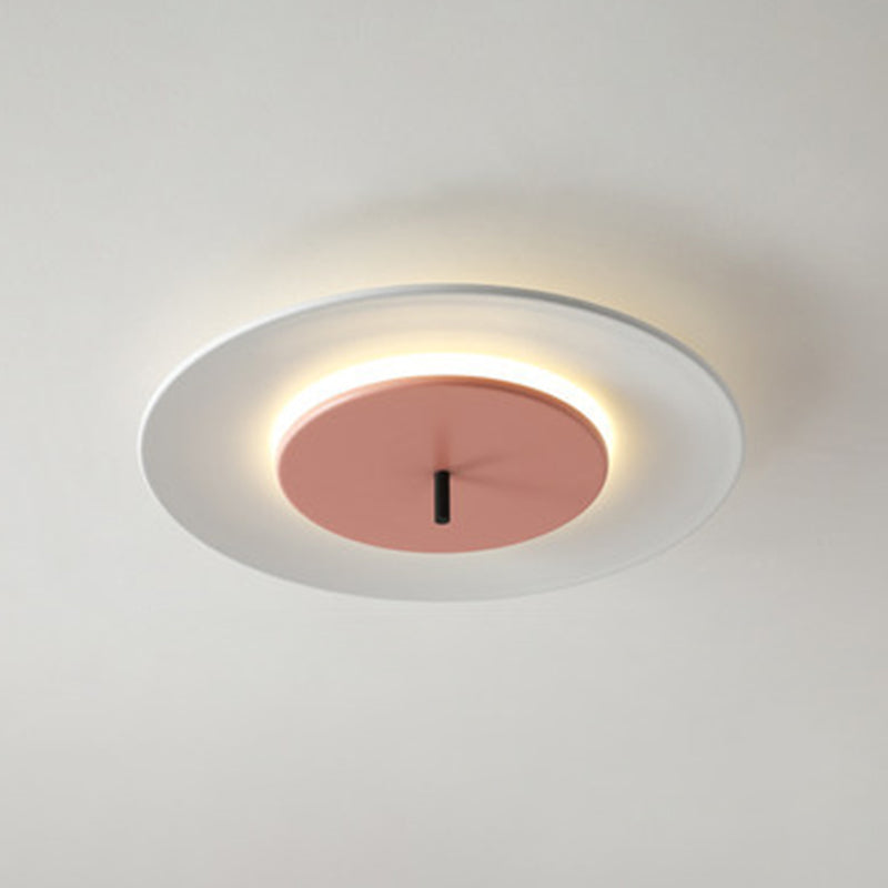 Acrylic Circle Flush Mounted Ceiling Light Nordic LED Close To Ceiling Lighting Fixture Pink Clearhalo 'Ceiling Lights' 'Close To Ceiling Lights' 'Lighting' 2604562