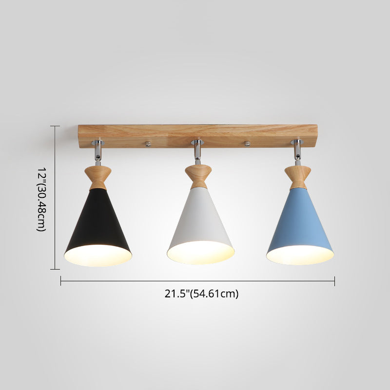 Living Room Ceiling Mount Light Fixture Modern Beige Close to Ceiling Lighting with Cone Metal Shade Clearhalo 'Ceiling Lights' 'Close To Ceiling Lights' 'Lighting' 2604587