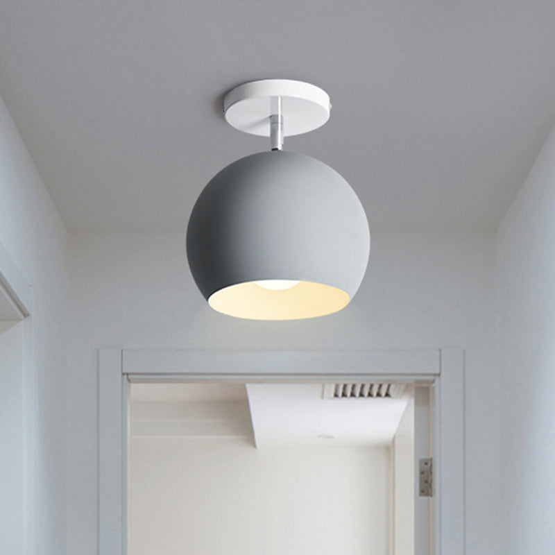 Round Aisle Close to Ceiling Lighting Metal Nordic Style Ceiling Flush Mount Light Grey Clearhalo 'Ceiling Lights' 'Close To Ceiling Lights' 'Lighting' 2604609