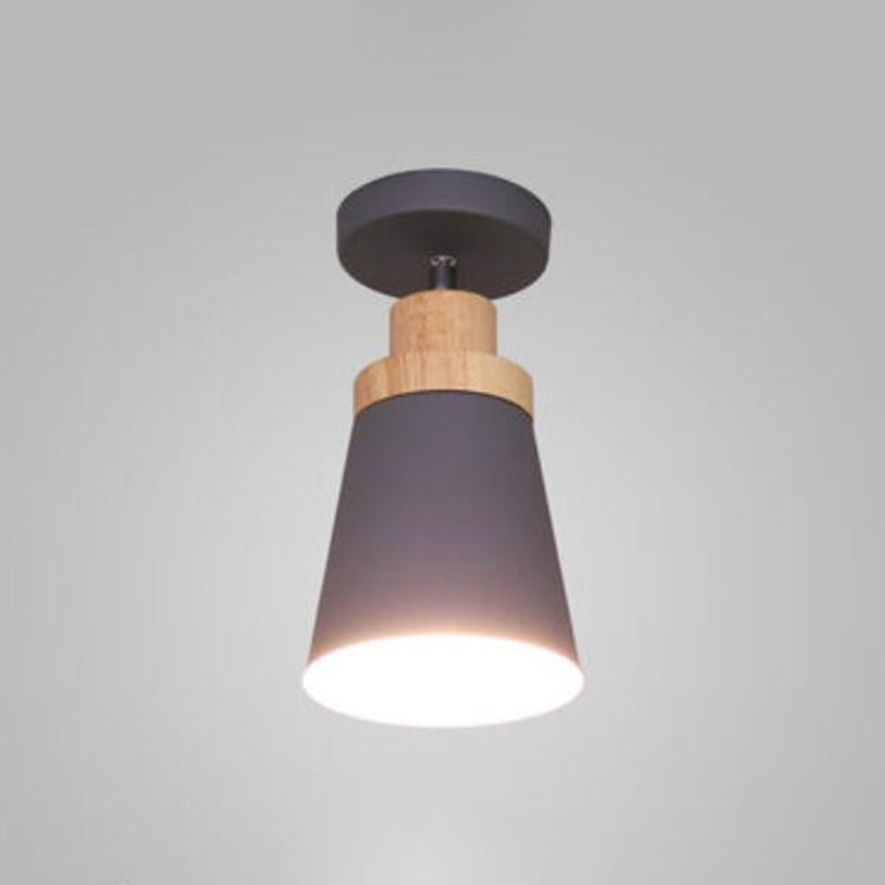 Tapered Ceiling Flush Mount Light Modern Style Metal Close to Ceiling Lighting Fixture Grey Clearhalo 'Ceiling Lights' 'Close To Ceiling Lights' 'Lighting' 2604632