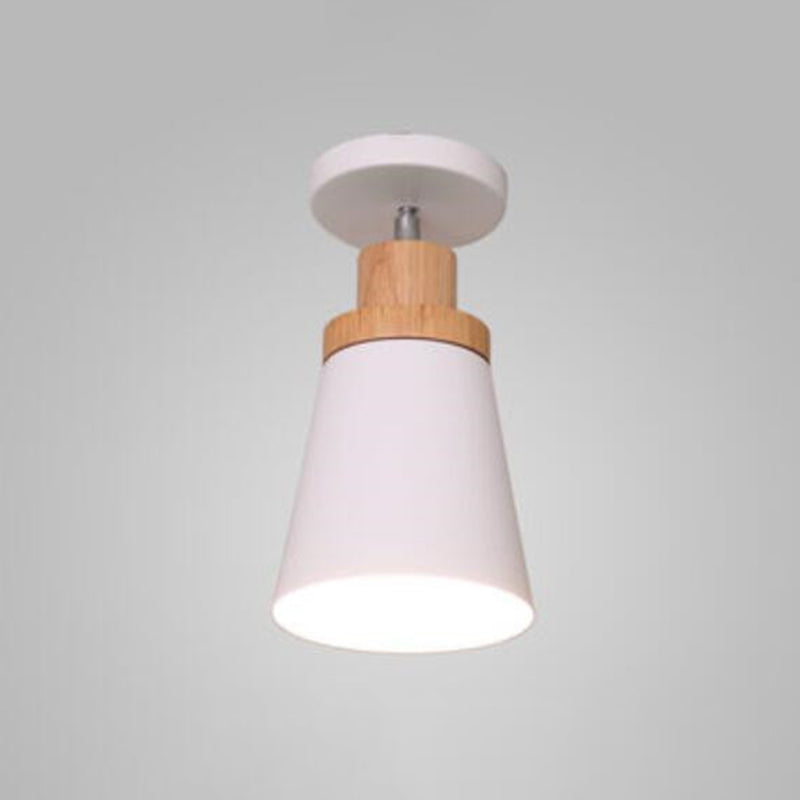 Tapered Ceiling Flush Mount Light Modern Style Metal Close to Ceiling Lighting Fixture White Clearhalo 'Ceiling Lights' 'Close To Ceiling Lights' 'Lighting' 2604635