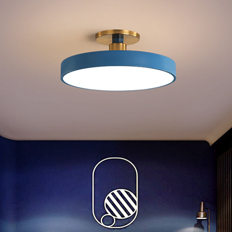 Circular Ring Acrylic Semi Flush Mount Lighting Modern LED Semi Flush Ceiling Light Fixture Blue Clearhalo 'Ceiling Lights' 'Close To Ceiling Lights' 'Lighting' 2604655