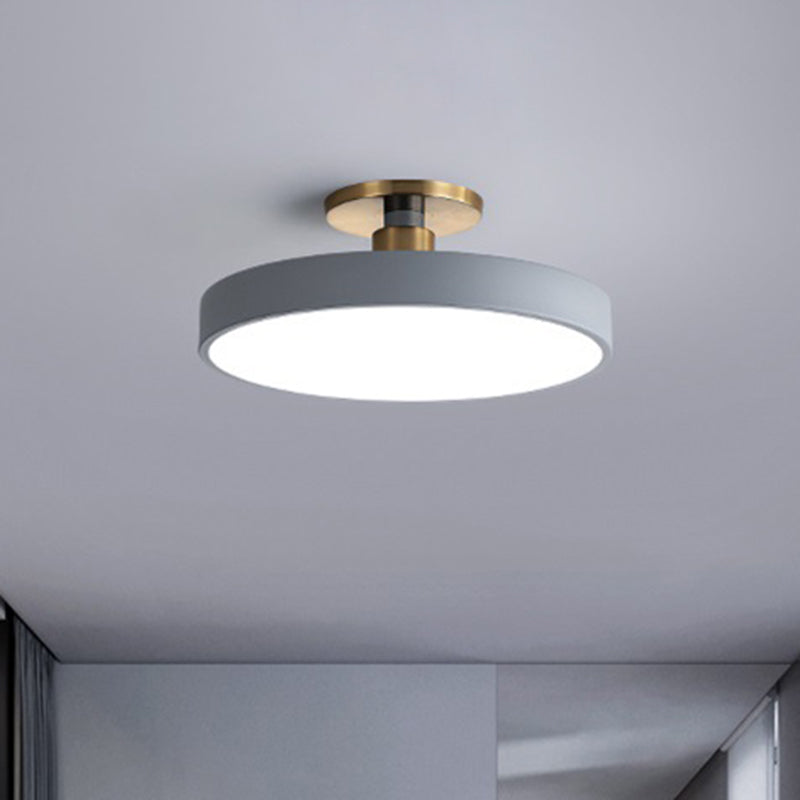 Circular Ring Acrylic Semi Flush Mount Lighting Modern LED Semi Flush Ceiling Light Fixture Grey Clearhalo 'Ceiling Lights' 'Close To Ceiling Lights' 'Lighting' 2604657