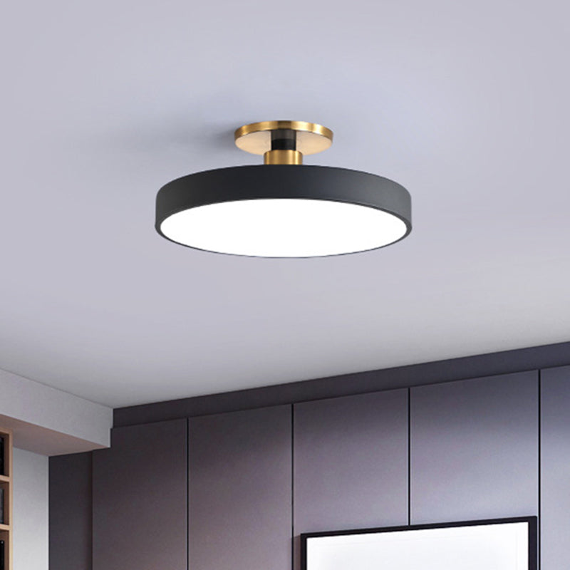 Circular Ring Acrylic Semi Flush Mount Lighting Modern LED Semi Flush Ceiling Light Fixture Black Clearhalo 'Ceiling Lights' 'Close To Ceiling Lights' 'Lighting' 2604659