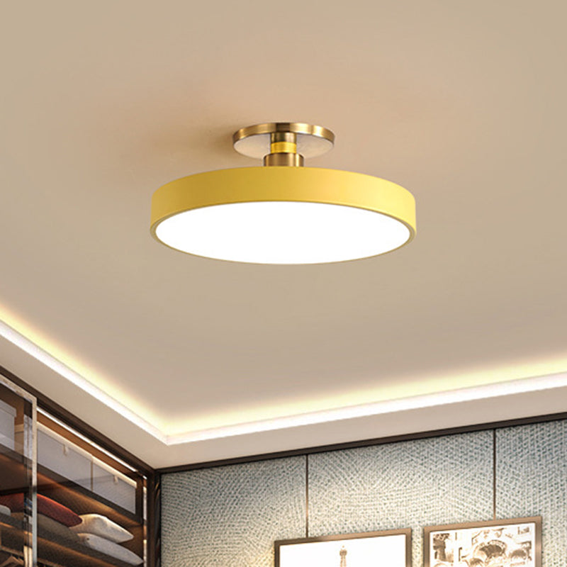 Circular Ring Acrylic Semi Flush Mount Lighting Modern LED Semi Flush Ceiling Light Fixture Yellow Clearhalo 'Ceiling Lights' 'Close To Ceiling Lights' 'Lighting' 2604661