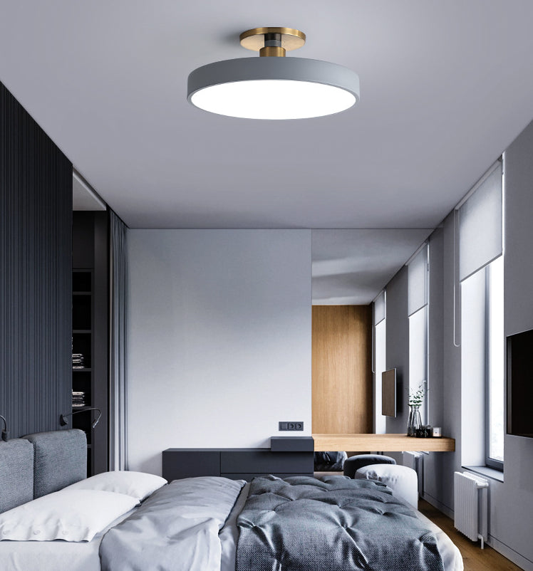 Circular Ring Acrylic Semi Flush Mount Lighting Modern LED Semi Flush Ceiling Light Fixture Clearhalo 'Ceiling Lights' 'Close To Ceiling Lights' 'Lighting' 2604668