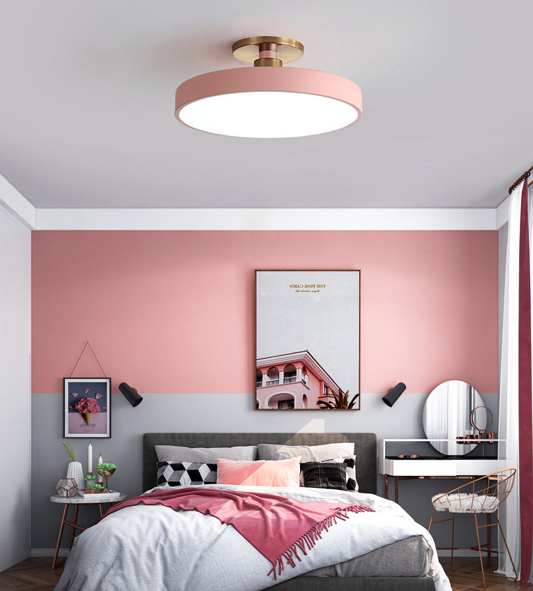 Circular Ring Acrylic Semi Flush Mount Lighting Modern LED Semi Flush Ceiling Light Fixture Clearhalo 'Ceiling Lights' 'Close To Ceiling Lights' 'Lighting' 2604669