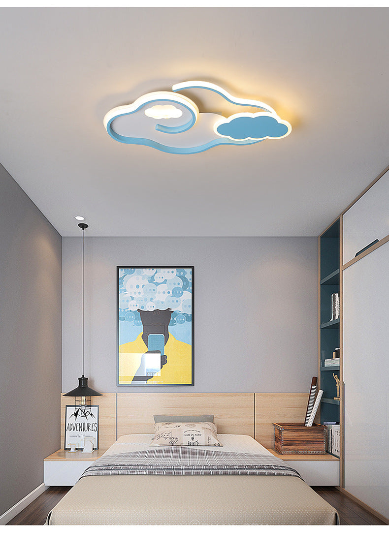 Cloud Kids Bedroom Ceiling Flush Mount Light Metal LED Contemporary Flush Mount Lamp in Blue Clearhalo 'Ceiling Lights' 'Close To Ceiling Lights' 'Lighting' 2604682