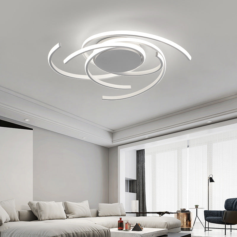 Modern Style Spiral Flush Mount Ceiling Light Metal LED Bedroom Ceiling Light Fixture White Clearhalo 'Ceiling Lights' 'Close To Ceiling Lights' 'Lighting' 2604710