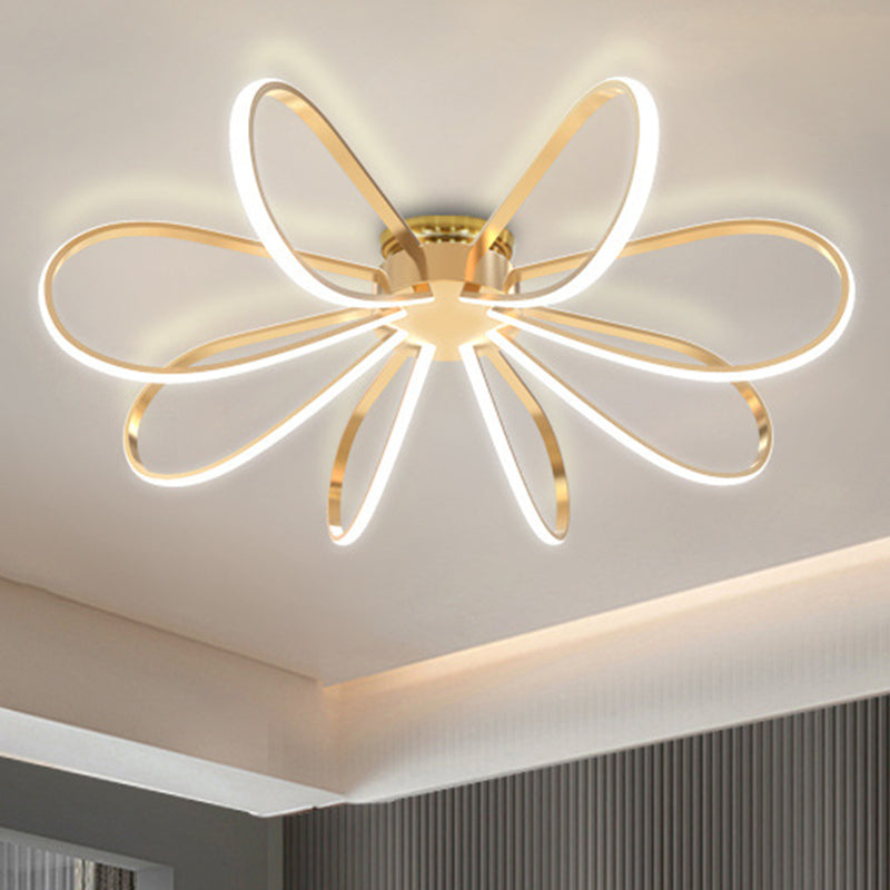 Petal Acrylic Flush Mount Ceiling Light Modern LED Gold Flush Ceiling Light Fixture Gold Clearhalo 'Ceiling Lights' 'Close To Ceiling Lights' 'Lighting' 2604743