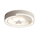 16"/19.5" W Contemporary Round Flushmount with Star Metal Led Indoor Flush Ceiling Light in White Clearhalo 'Ceiling Lights' 'Close To Ceiling Lights' 'Close to ceiling' 'Flush mount' Lighting' 260475