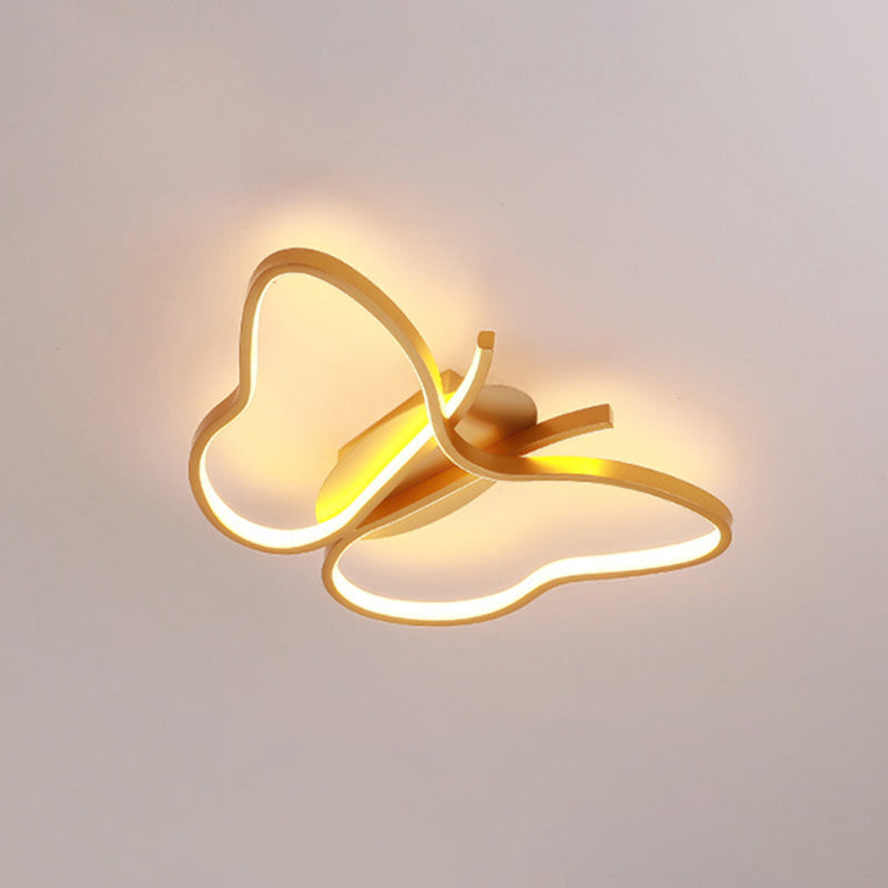 Butterfly Ceiling Light Fixture Modern Style LED Metal Close to Ceiling Lighting Fixture Gold Clearhalo 'Ceiling Lights' 'Close To Ceiling Lights' 'Lighting' 2604762