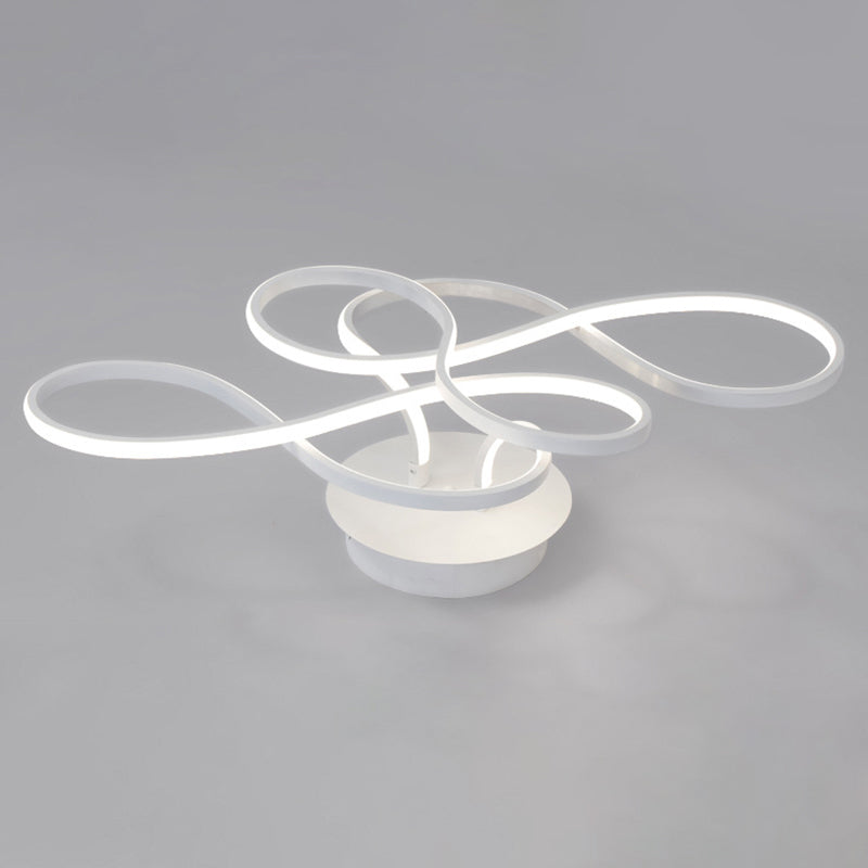 Acrylic Swirl Wave Ceiling Light Fixture Simplicity LED Close to Ceiling Lighting Fixture in White Clearhalo 'Ceiling Lights' 'Close To Ceiling Lights' 'Lighting' 2604776