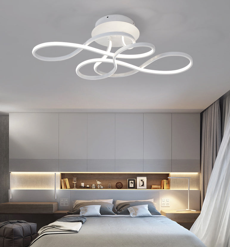 Acrylic Swirl Wave Ceiling Light Fixture Simplicity LED Close to Ceiling Lighting Fixture in White Clearhalo 'Ceiling Lights' 'Close To Ceiling Lights' 'Lighting' 2604779