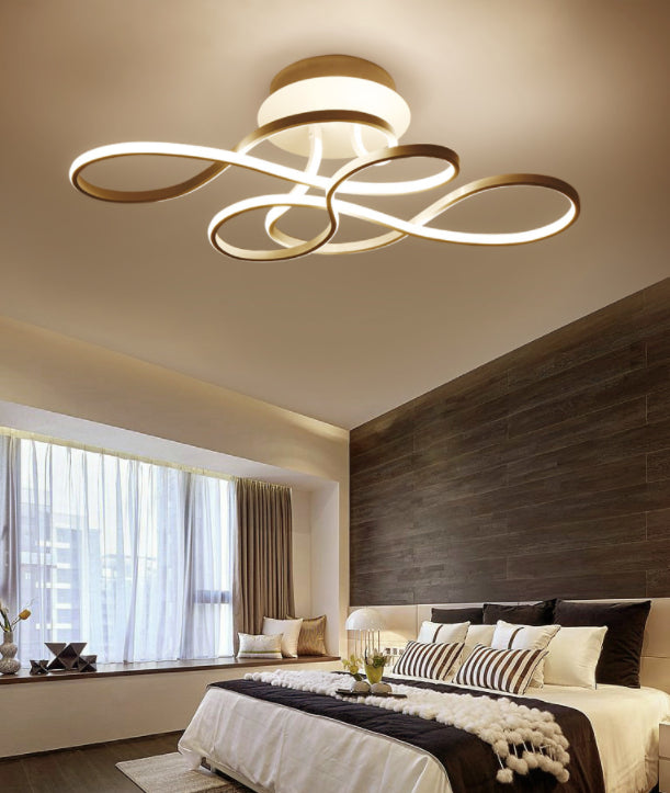 Acrylic Swirl Wave Ceiling Light Fixture Simplicity LED Close to Ceiling Lighting Fixture in White Clearhalo 'Ceiling Lights' 'Close To Ceiling Lights' 'Lighting' 2604780