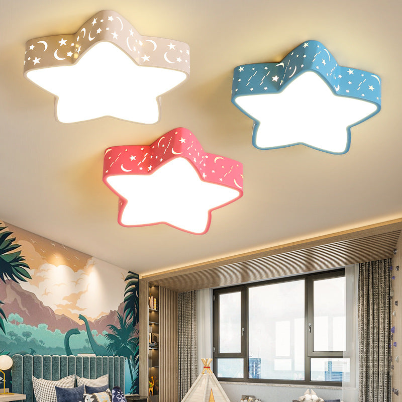 Star Flush Mount Ceiling Light Minimalism Metal LED Bedroom Flush Mounted Ceiling Light Clearhalo 'Ceiling Lights' 'Close To Ceiling Lights' 'Lighting' 2604781