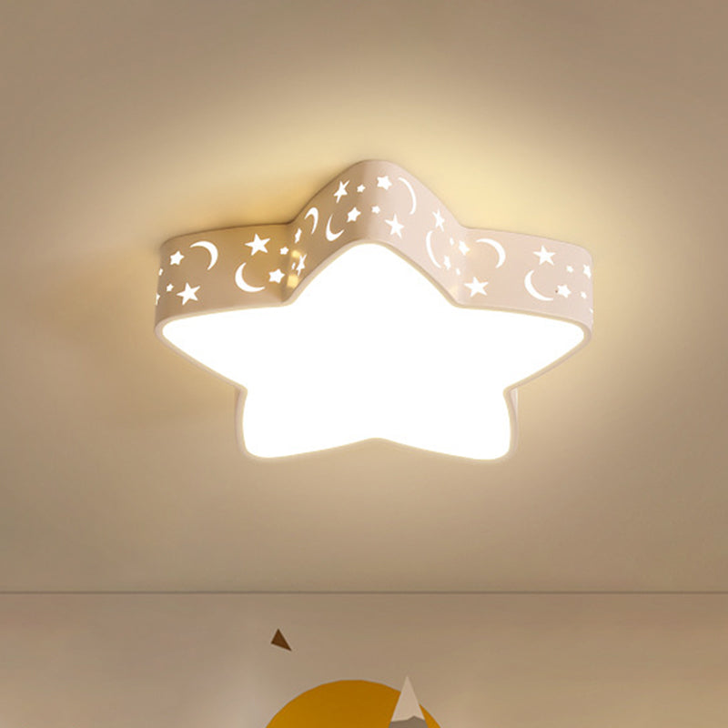 Star Flush Mount Ceiling Light Minimalism Metal LED Bedroom Flush Mounted Ceiling Light Clearhalo 'Ceiling Lights' 'Close To Ceiling Lights' 'Lighting' 2604786