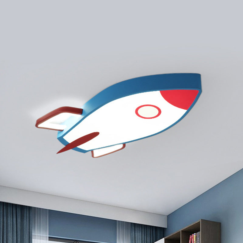 Rocket Bedroom Flushmount Ceiling Fixture Acrylic LED Contemporary Flush Ceiling Light Fixture in Blue Clearhalo 'Ceiling Lights' 'Close To Ceiling Lights' 'Lighting' 2604805