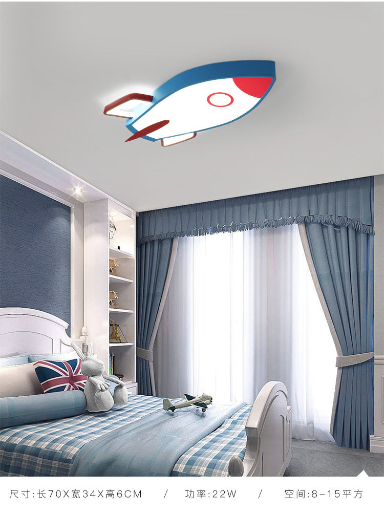 Rocket Bedroom Flushmount Ceiling Fixture Acrylic LED Contemporary Flush Ceiling Light Fixture in Blue Clearhalo 'Ceiling Lights' 'Close To Ceiling Lights' 'Lighting' 2604813