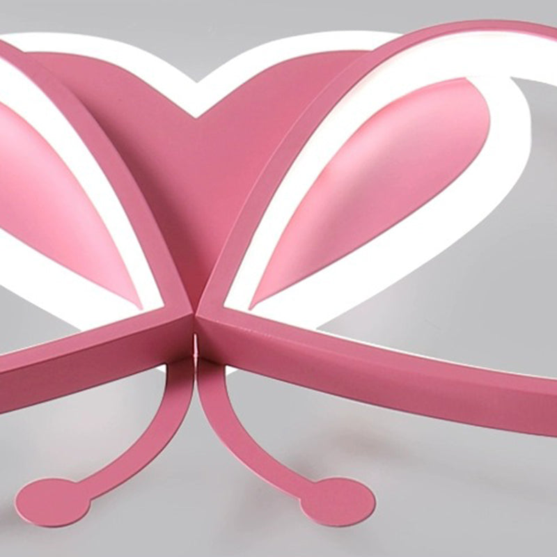 Pink Butterfly Close To Ceiling Lighting Cartoon LED Acrylic Ceiling Light Fixture Clearhalo 'Ceiling Lights' 'Close To Ceiling Lights' 'Lighting' 2604818