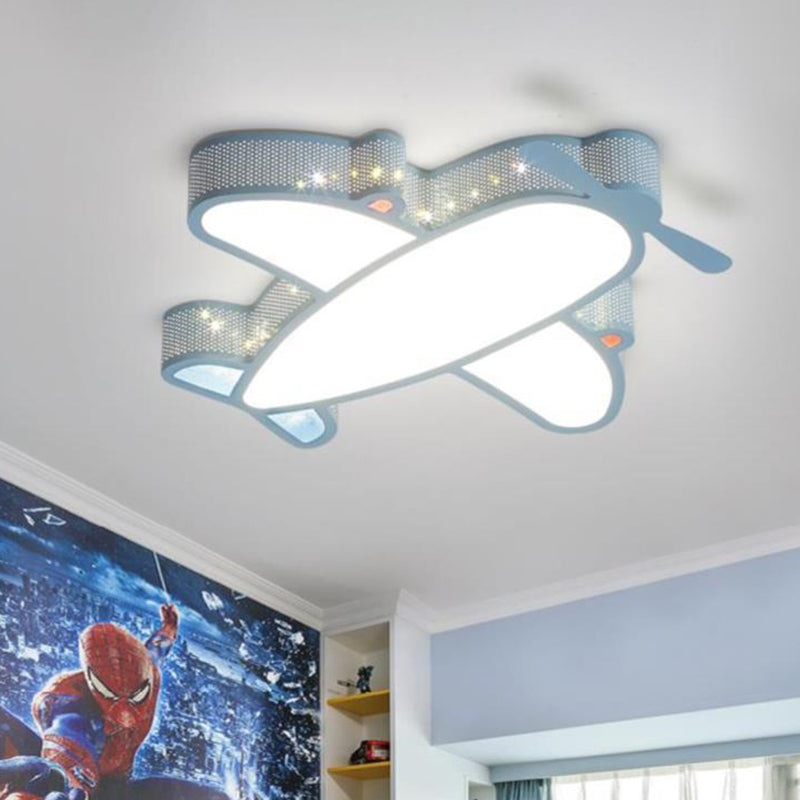 Acrylic Airplane Flush Mount Ceiling Light Contemporary LED Flushmount Ceiling Lamp in Blue Blue Clearhalo 'Ceiling Lights' 'Close To Ceiling Lights' 'Lighting' 2604821