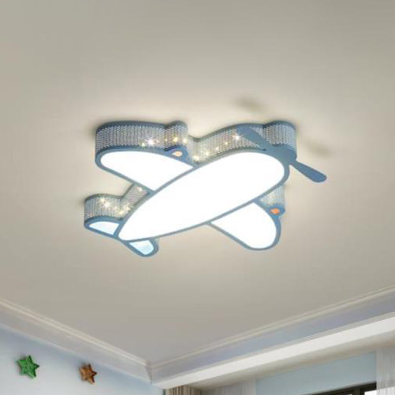 Acrylic Airplane Flush Mount Ceiling Light Contemporary LED Flushmount Ceiling Lamp in Blue Clearhalo 'Ceiling Lights' 'Close To Ceiling Lights' 'Lighting' 2604822