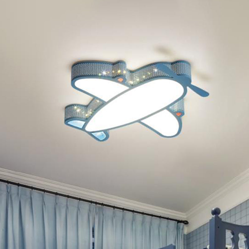 Acrylic Airplane Flush Mount Ceiling Light Contemporary LED Flushmount Ceiling Lamp in Blue Clearhalo 'Ceiling Lights' 'Close To Ceiling Lights' 'Lighting' 2604823