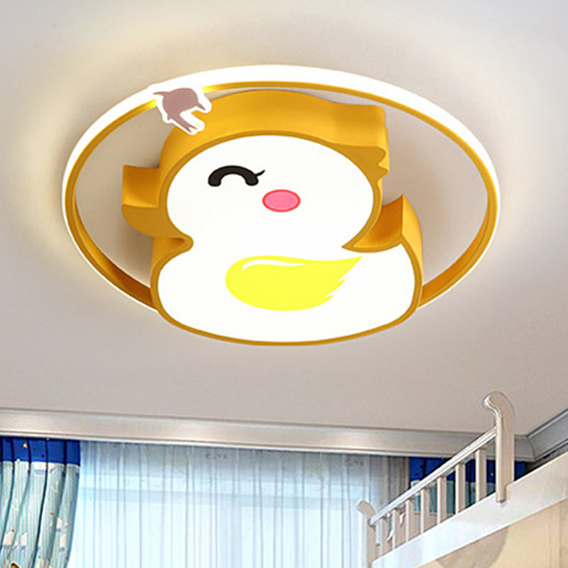 Duck Flush Mount Lighting Fixture Modern Style Acrylic Yellow Flushmount Ceiling Lamp Clearhalo 'Ceiling Lights' 'Close To Ceiling Lights' 'Lighting' 2604832