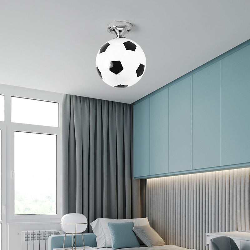 Football Ceiling Mounted Fixture Kids Style Glass Bedroom Close To Ceiling Lighting Clearhalo 'Ceiling Lights' 'Close To Ceiling Lights' 'Lighting' 2604843