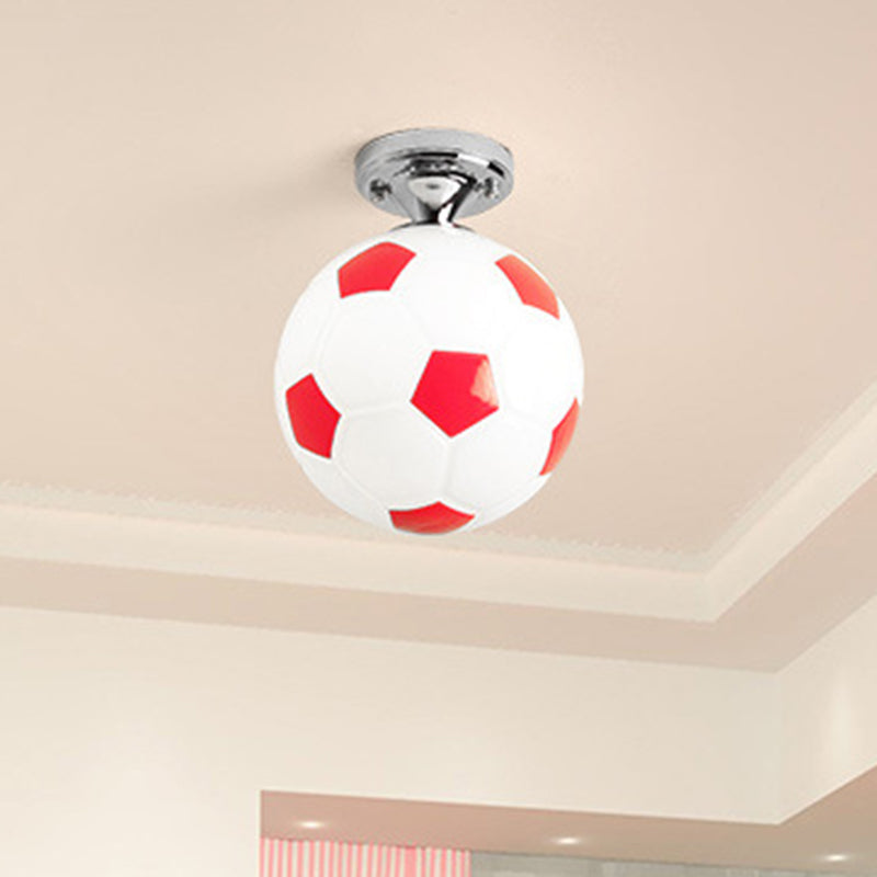 Football Ceiling Mounted Fixture Kids Style Glass Bedroom Close To Ceiling Lighting Clearhalo 'Ceiling Lights' 'Close To Ceiling Lights' 'Lighting' 2604846