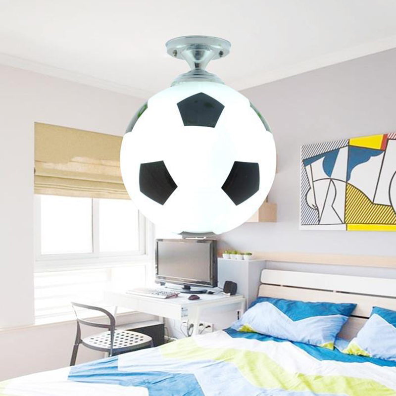 Football Ceiling Mounted Fixture Kids Style Glass Bedroom Close To Ceiling Lighting Black Clearhalo 'Ceiling Lights' 'Close To Ceiling Lights' 'Lighting' 2604847