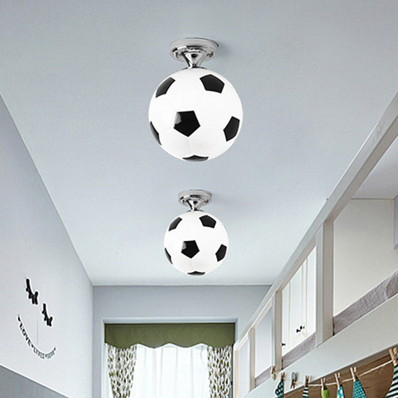 Football Ceiling Mounted Fixture Kids Style Glass Bedroom Close To Ceiling Lighting Clearhalo 'Ceiling Lights' 'Close To Ceiling Lights' 'Lighting' 2604849