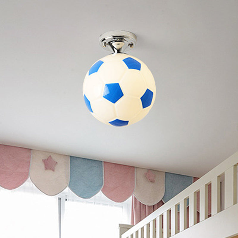 Football Ceiling Mounted Fixture Kids Style Glass Bedroom Close To Ceiling Lighting Clearhalo 'Ceiling Lights' 'Close To Ceiling Lights' 'Lighting' 2604850