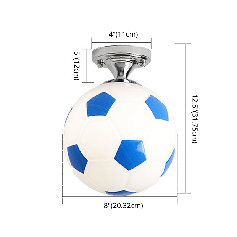 Football Ceiling Mounted Fixture Kids Style Glass Bedroom Close To Ceiling Lighting Clearhalo 'Ceiling Lights' 'Close To Ceiling Lights' 'Lighting' 2604851