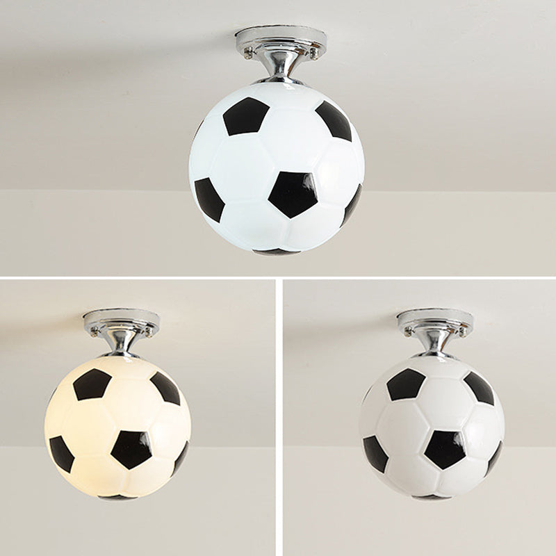 Football Ceiling Mounted Fixture Kids Style Glass Bedroom Close To Ceiling Lighting Clearhalo 'Ceiling Lights' 'Close To Ceiling Lights' 'Lighting' 2604852