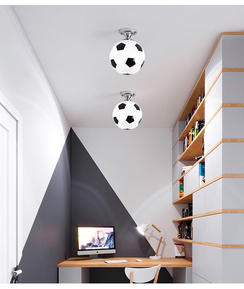 Football Ceiling Mounted Fixture Kids Style Glass Bedroom Close To Ceiling Lighting Clearhalo 'Ceiling Lights' 'Close To Ceiling Lights' 'Lighting' 2604854