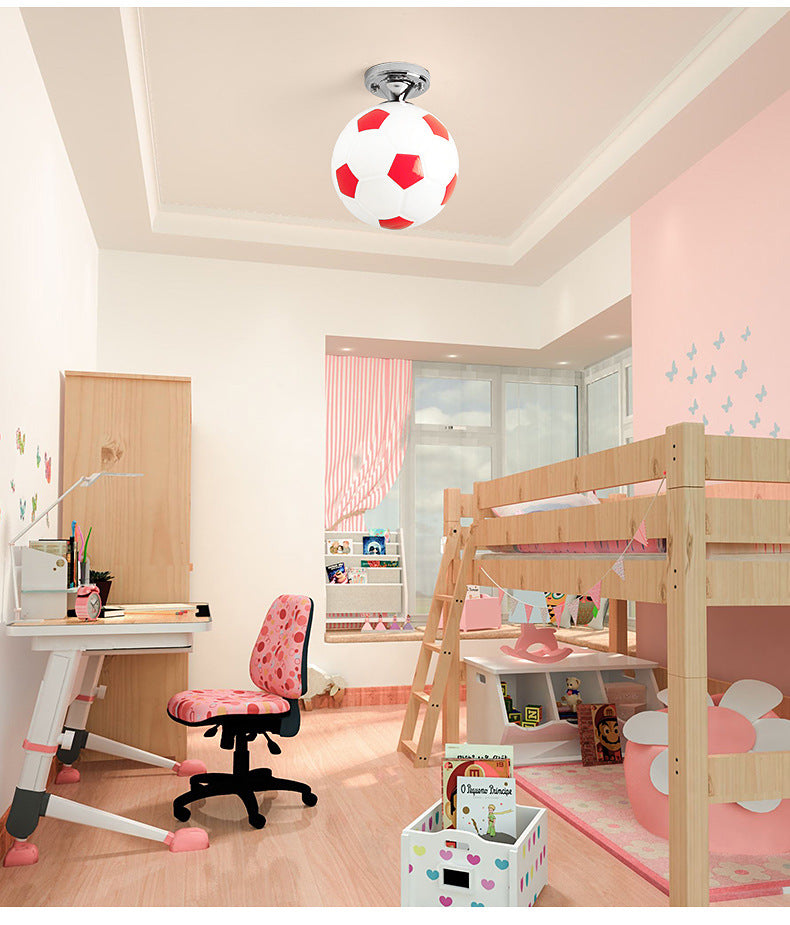 Football Ceiling Mounted Fixture Kids Style Glass Bedroom Close To Ceiling Lighting Clearhalo 'Ceiling Lights' 'Close To Ceiling Lights' 'Lighting' 2604855