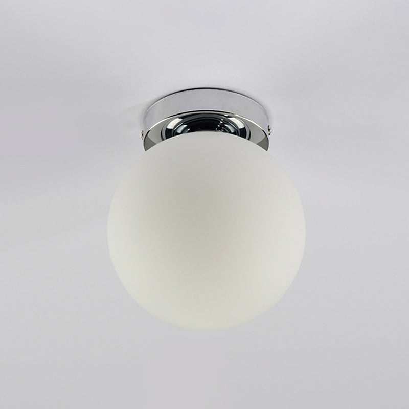 Spherical Aisle Flush Mount Ceiling Light Fixture Glass Modern Flush Mount Lighting Fixture in White Clearhalo 'Ceiling Lights' 'Close To Ceiling Lights' 'Lighting' 2604872