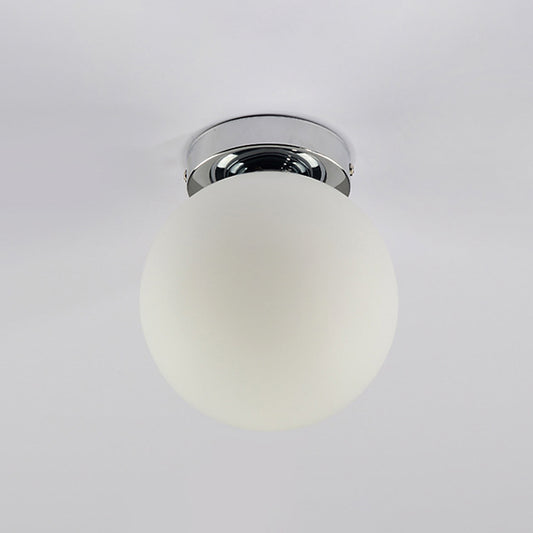 Spherical Aisle Flush Mount Ceiling Light Fixture Glass Modern Flush Mount Lighting Fixture in White Clearhalo 'Ceiling Lights' 'Close To Ceiling Lights' 'Lighting' 2604872